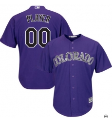 Men Women Youth All Size Colorado Rockies Customized Cool Base Jersey Purple