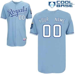 Men Women Youth All Size Kansas City Royals Cool Base Custom Jerseys Baby Blue 3