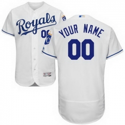 Men Women Youth All Size Kansas City Royals Majestic Road Flex Base Custom Jersey White