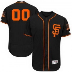 Men Women Youth All Size San Francisco Giants Majestic Black Alternate 2017 Flex Base Authentic Collection Custom Jersey