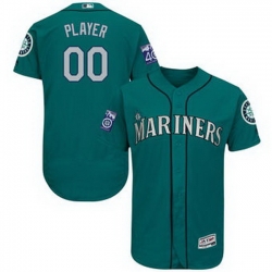 Men Women Youth All Size Seattle Mariners Majestic Alternate Aqua 2017 Authentic Flex Base Custom Jersey