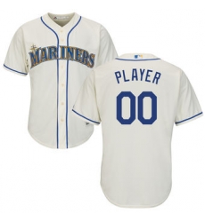 Men Women Youth All Size Seattle Mariners Majestic Cream Cool Base Custom Jersey 3