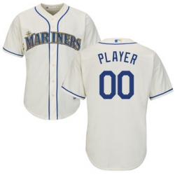 Men Women Youth All Size Seattle Mariners Majestic Cream Cool Base Custom Jersey 3