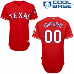 Men Women Youth All Size Texas Rangers Customized Cool Base Jersey Red 3