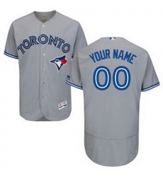 Men Women Youth All Size Toronto Blue Jays Majestic Home Flex Base Custom Jersey Grey