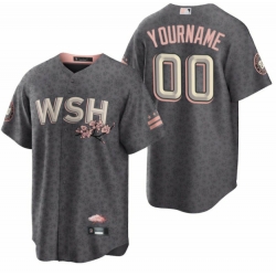 Men Women Youth Washington Nationals Active Player Custom 2022 Grey City Connect Cherry Blossom Cool Base Stitched jersey