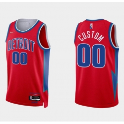 Men Women Youth Toddler Detroit Pistons Active Player Custom 75th Anniversary Red Stitched Jersey