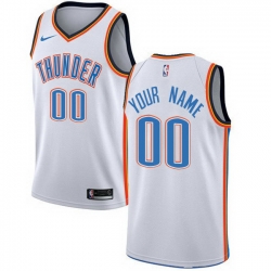 Men Women Youth Toddler All Size Nike Oklahoma City Thunder Customized Swingman White Home NBA Association Edition Jersey