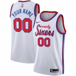 Men Women Youth Toddler Philadelphia 76ers White Custom Nike NBA Stitched Jersey