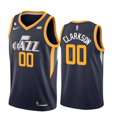 Men Women Youth Utah Jazz 00 Jordan Clarkson Navy Icon Edition With No 6 Patch Swingman Stitched Jersey