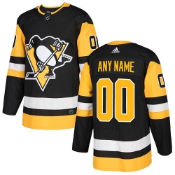 Men Women Youth Toddler Youth Black Jersey - Customized Adidas Pittsburgh Penguins Home