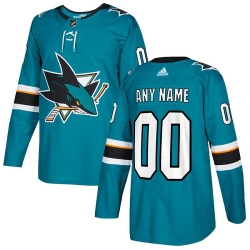 Men Women Youth Toddler Teal Green Jersey - Customized Adidas San Jose Sharks Home