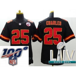 2020 Super Bowl LIV Men Kansas City Chiefs #25 Jamaal Charles Black Team Color Vapor Untouchable Limited Player Football Jersey