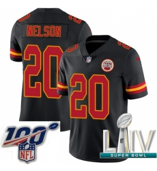 2020 Super Bowl LIV Men Nike Kansas City Chiefs #20 Steven Nelson Limited Black Rush Vapor Untouchable NFL Jersey