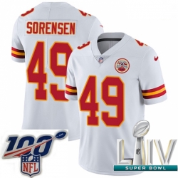 2020 Super Bowl LIV Men Nike Kansas City Chiefs #49 Daniel Sorensen White Vapor Untouchable Limited Player NFL Jersey