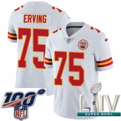 2020 Super Bowl LIV Men Nike Kansas City Chiefs #75 Cameron Erving White Vapor Untouchable Limited Player NFL Jersey