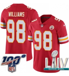 2020 Super Bowl LIV Men Nike Kansas City Chiefs #98 Xavier Williams Red Team Color Vapor Untouchable Limited Player NFL Jersey