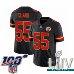 2020 Super Bowl LIV Youth Kansas City Chiefs #55 Frank Clark Limited Black Rush Vapor Untouchable Football Jersey