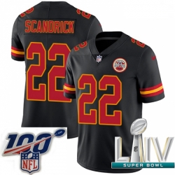 2020 Super Bowl LIV Youth Nike Kansas City Chiefs #22 Orlando Scandrick Limited Black Rush Vapor Untouchable NFL Jersey