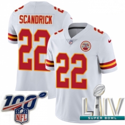 2020 Super Bowl LIV Youth Nike Kansas City Chiefs #22 Orlando Scandrick White Vapor Untouchable Limited Player NFL Jersey