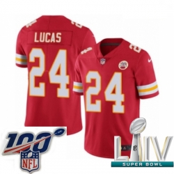 2020 Super Bowl LIV Youth Nike Kansas City Chiefs #24 Jordan Lucas Red Team Color Vapor Untouchable Limited Player NFL Jersey