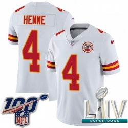 2020 Super Bowl LIV Youth Nike Kansas City Chiefs #4 Chad Henne White Vapor Untouchable Limited Player NFL Jersey