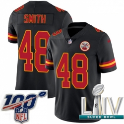 2020 Super Bowl LIV Youth Nike Kansas City Chiefs #48 Terrance Smith Limited Black Rush Vapor Untouchable NFL Jersey