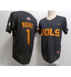 Men Tennessee Volunteers #1 Christian Moore Black Pull over Black Stitched Jersey