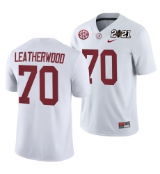 Alabama Crimson Tide Alex Leatherwood White 2021 Rose Bowl Champions College Football Playoff College Football Playoff Jersey