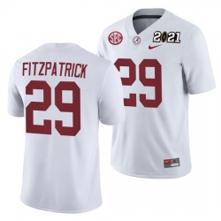 Alabama Crimson Tide Minkah Fitzpatrick White 2021 Rose Bowl Champions College Football Playoff College Football Playoff Jersey