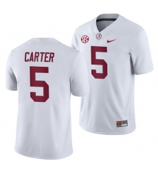 NCAA Football Alabama Crimson Tide Shyheim Carter White 2019 Away Game Jersey