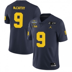 Michigan Wolverines Custom College Football Navy 2024 National Champions Jersey