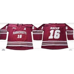 Men COllege Hockey Masachusetts 16 Makar Red Jersey