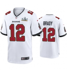 Men Tom Brady Buccaneers White Super Bowl Lv Game Jersey