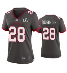 Women Leonard Fournette Buccaneers Pewter Super Bowl Lv Game Jersey