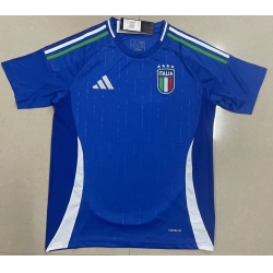 Italy Home Blue Columbia Yellow 2024 Soccer Jersey
