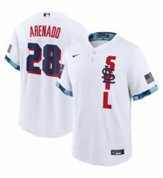 Men's St. Louis Cardinals #28 Nolan Arenado Nike White 2021 MLB All-Star Game Replica Player Jersey