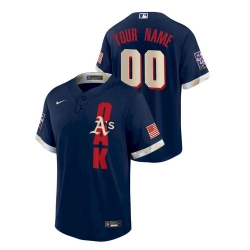 Men's Oakland Athletics Custom #00 Navy 2021 MLB All-Star Game Jersey