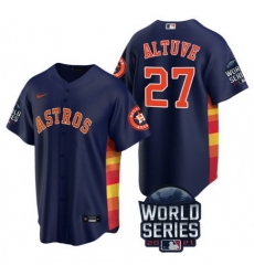 Men Houston Astros 27 Jose Altuve 2021 Navy World Series Cool Base Stitched Baseball Jersey