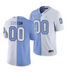 North Carolina Tar Heels Custom College Football White Blue Split Edition Game Jersey