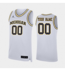 Michigan Wolverines Custom White Replica College Basketball Jersey_2