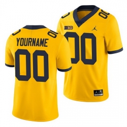 Michigan Wolverines Custom Yellow Game Men'S Jersey