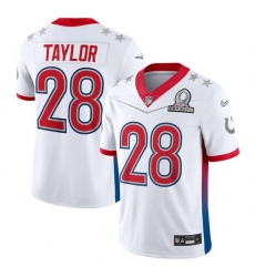 Men 2022 NFL Pro Bowl Indiana Colts 28 Jonathan Taylor AFC White Jersey