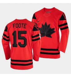 Men's Canada Hockey Adam Foote Red 2022 Winter Olympic #15 Gold Winner Jersey