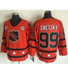 1972-81 NHL All-Star #99 Wayne Gretzky Orange CCM Throwback Stitched Vintage Hockey Jersey