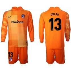 Men Atletico de Madrid Long Sleeve Soccer Jerseys 504