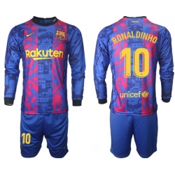 Men Barcelona Long Sleeve Soccer Jerseys 512