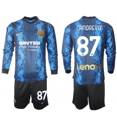 Men Inter Milan Long Sleeve Soccer Jerseys 501