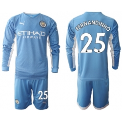 Men Manchester City Long Sleeve Soccer Jerseys 503