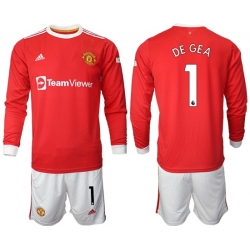 Men Manchester United Long Sleeve Soccer Jerseys 523